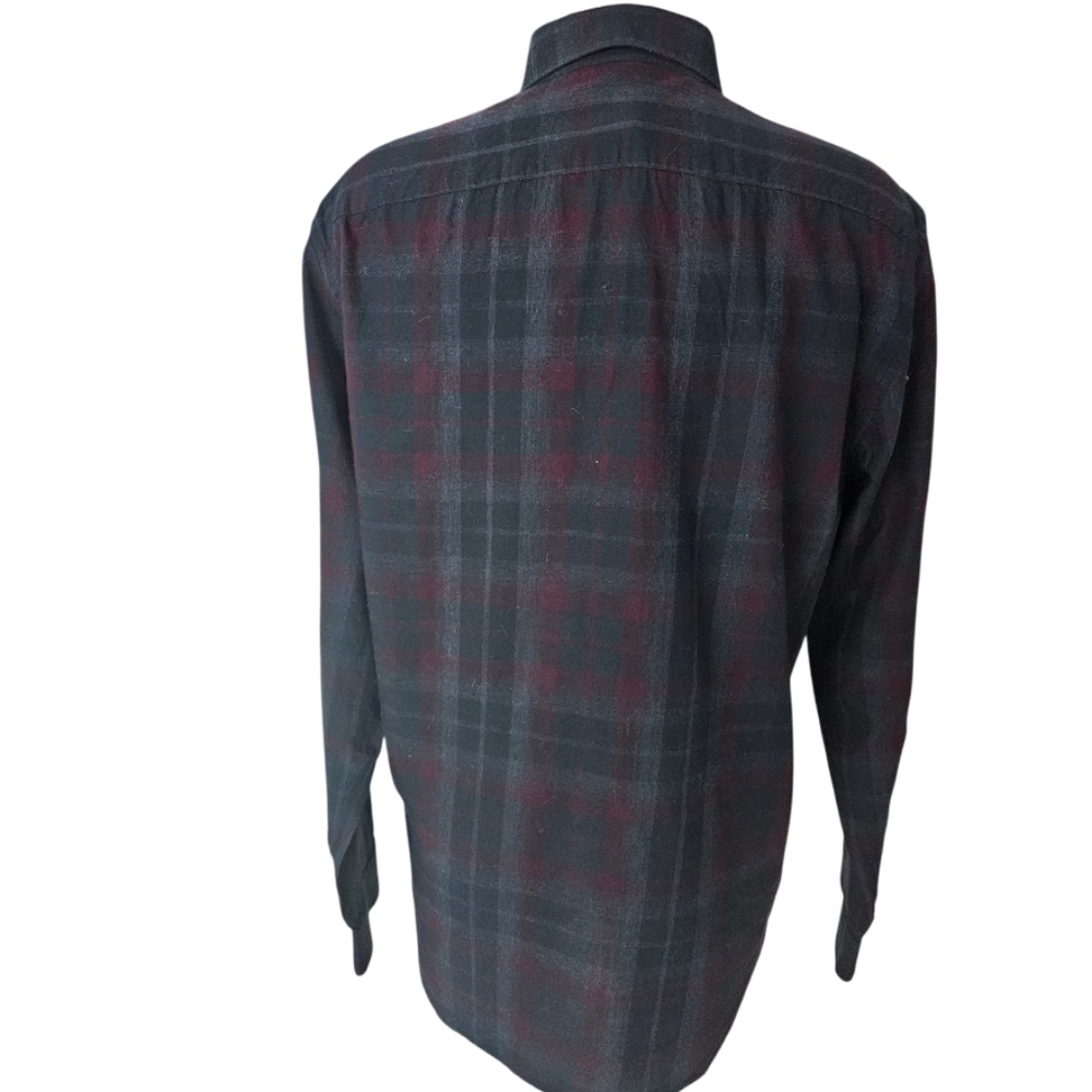 Vince Men's Red and Blue Plaid Button-Down Shirt - Picture 2 of 8
